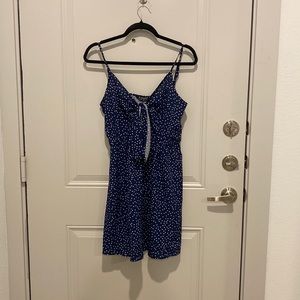 Shein blue with white Polk dot dress, with cut out